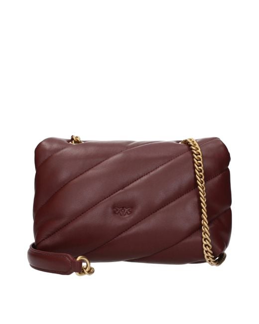 Pinko Brown Love Puff Shoulder Bag/Burgundy