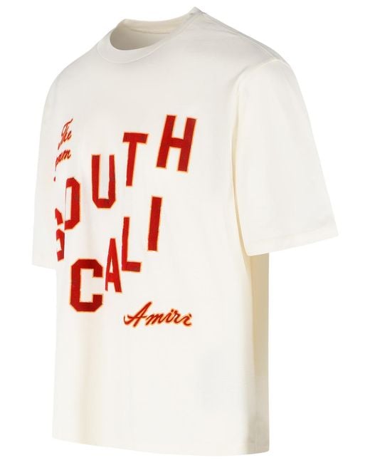 Amiri White 'South Cali' Cotton T Shirt
