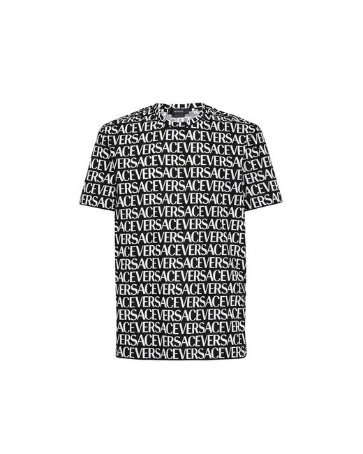 Versace Overal In Logo T -shirt in het Black voor heren