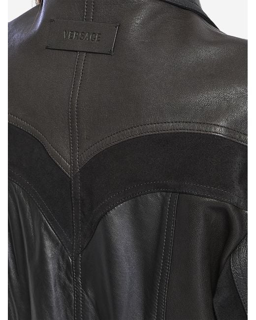Versace Leren Jack in het Black