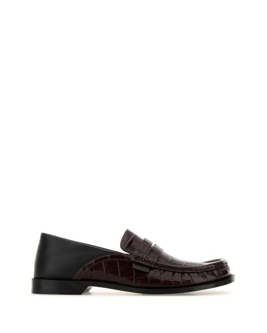 Loewe Black Two-Tone Leather Campo Loafers for men