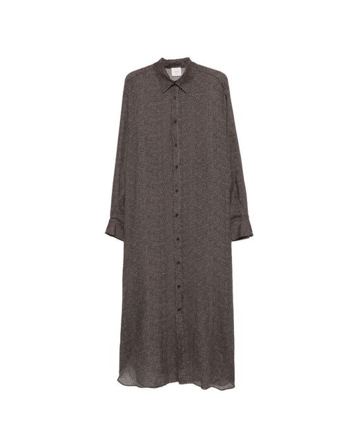 Alysi Gray Button Fastening Ramie