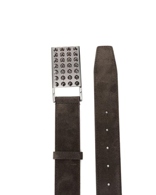 Christian Louboutin White Funky Leather Belt for men