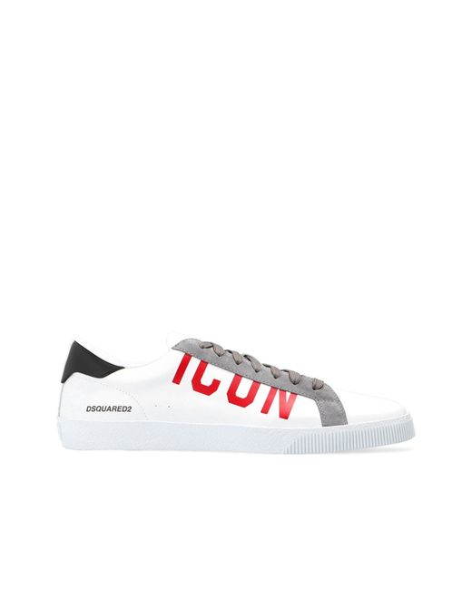 DSquared² Red Icon Cassetta Leather Sneakers for men