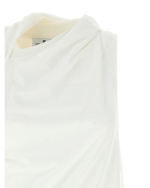 Camiseta asimétrica Courreges de color White