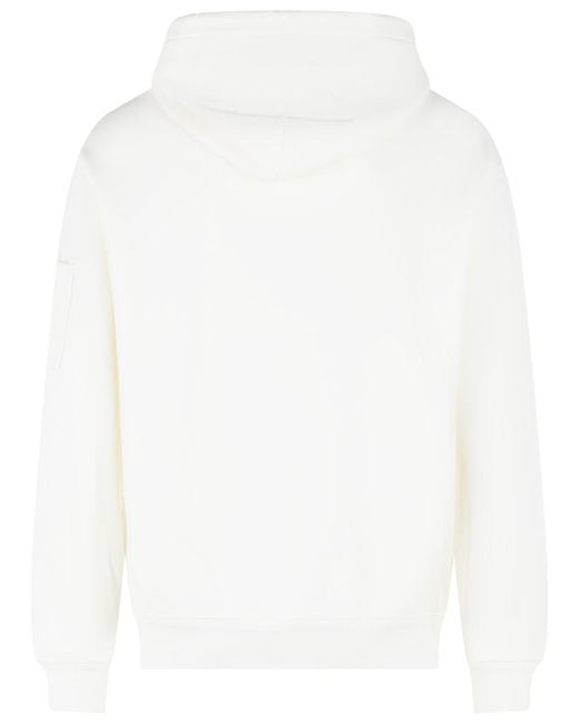 C P Company White Cotton Sweatshirt for men