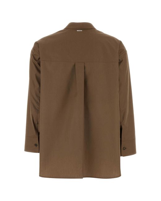 Max Mara Brown Relaxed Solid Shirt