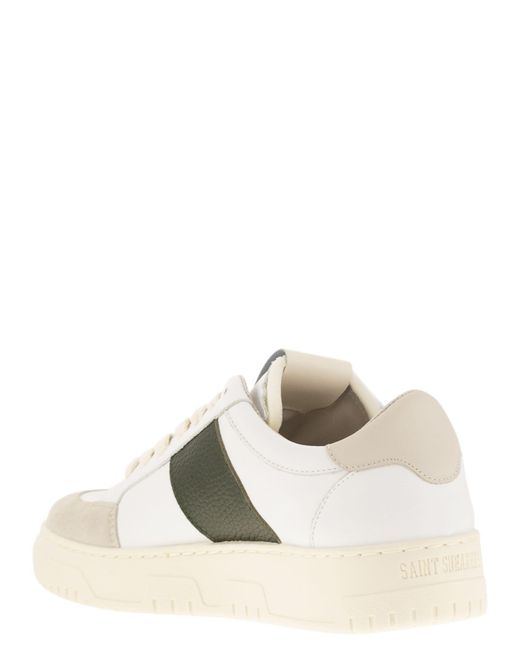 SAINT SNEAKERS White Sail Leather And Suede Trainers for men