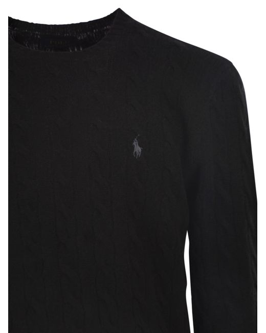 Polo Ralph Lauren Black Wool And Cashmere Cable-Knit Sweater for men