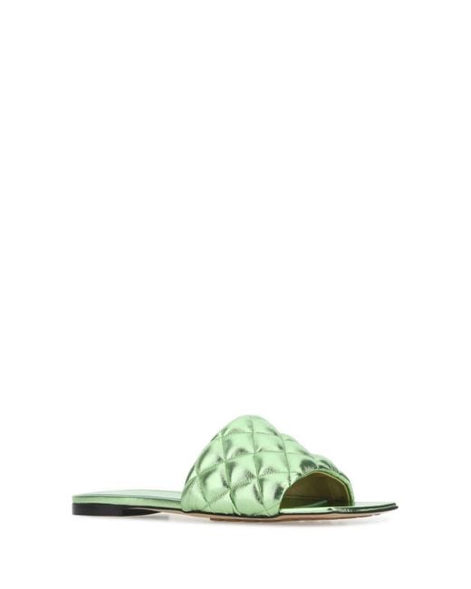 Bottega Veneta Green Nappa Leather Slippers