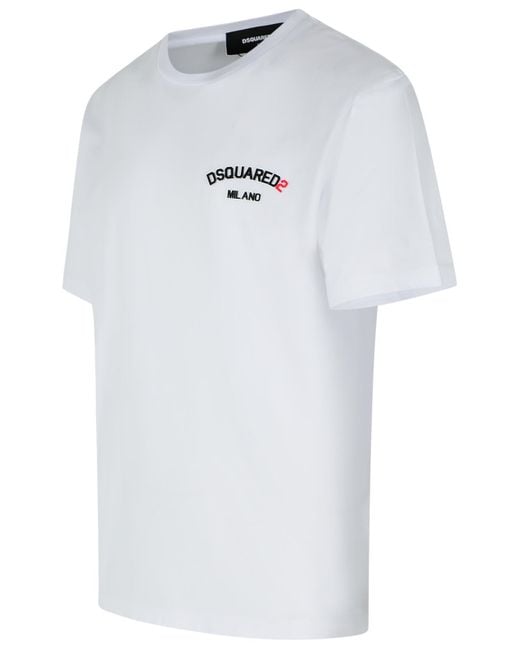 DSquared² White Crew Neck Cotton T-Shirt for men
