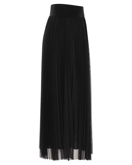 Fabiana Filippi Black Pleated Tulle Skirt