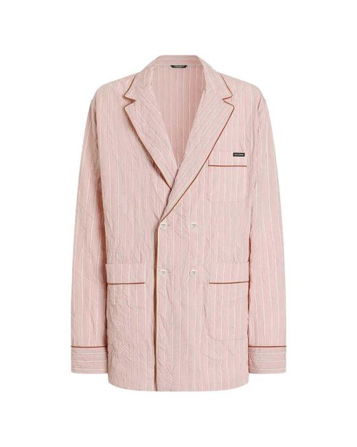 Dolce & Gabbana Pink Striped Dressing Gown