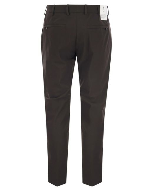 'Epsilon' pantalon en tissu technique PT Torino en coloris Black