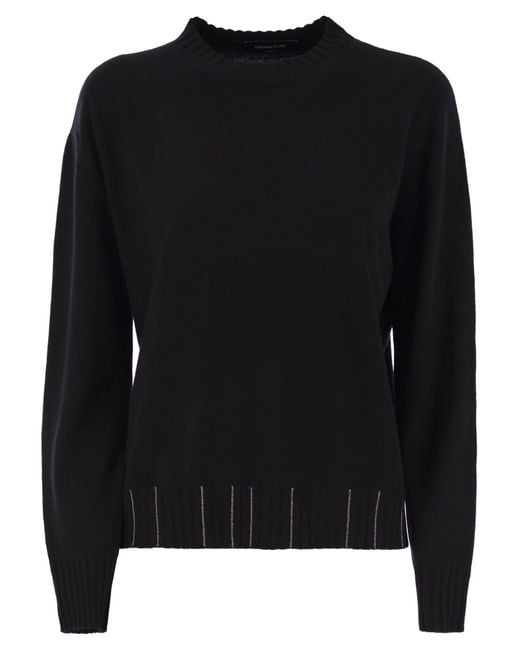 Fabiana Filippi Black Platinum Crew-Neck Jumper