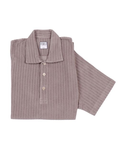 Fedeli Purple Polo Shirt S/S Knitted