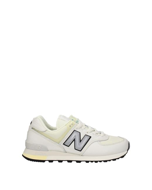 New Balance White Sneakers 574 Uomo Tessuto for men