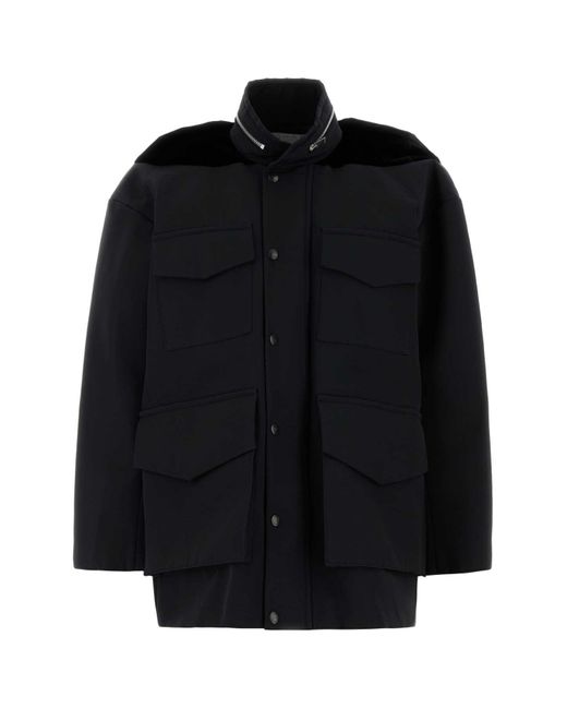 Sacai Black Grosgrain Oversize Jacket