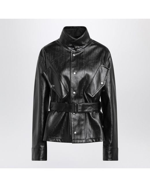 Maison Margiela Black Laminated Belted Jacket