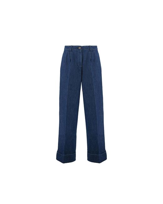 Gucci Blue Denim-Jeans mit weitem Bein