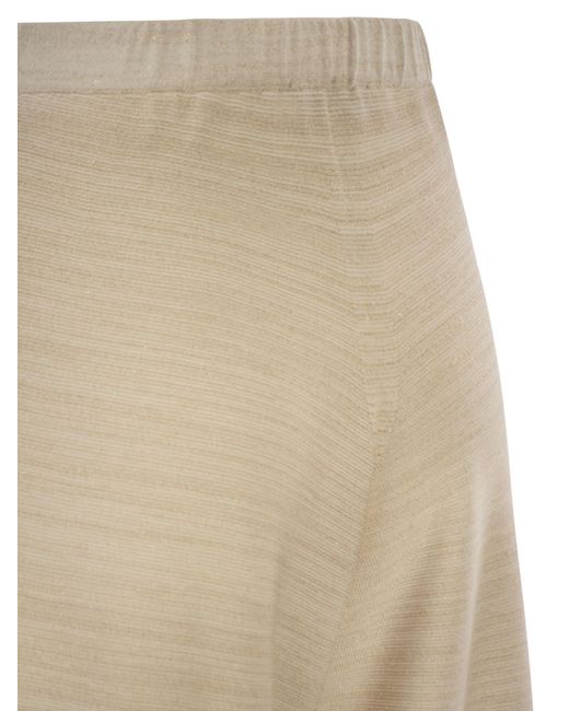 Fabiana Filippi Natural Wool And Cotton Jogging Trousers With Links Stitching