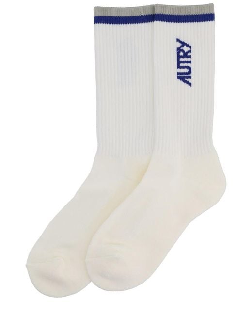 Autry White Socks With Logo