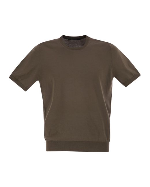 T-shirt en coton à manches courtes de base Basic Tagliatore pour homme en coloris Gray