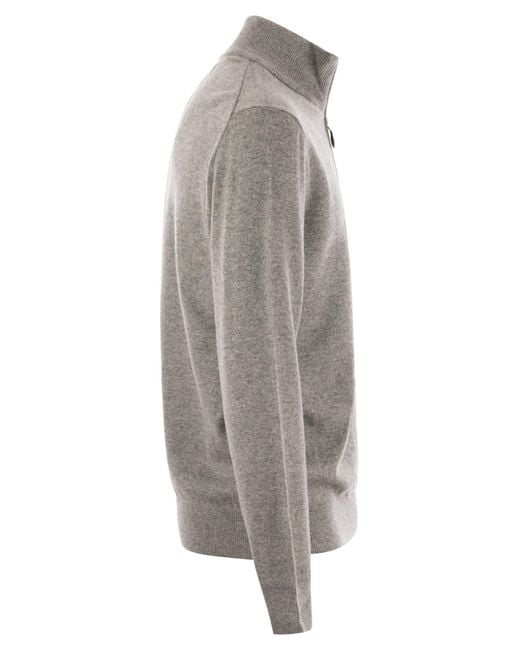 Lana pullover con mezza zip di Polo Ralph Lauren in Gray