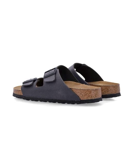 Birkenstock Blue Arizona Birko-Flor Velvet Sandals