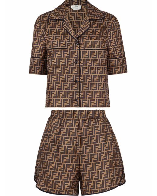 Fendi Zijden Pyjama in het Brown