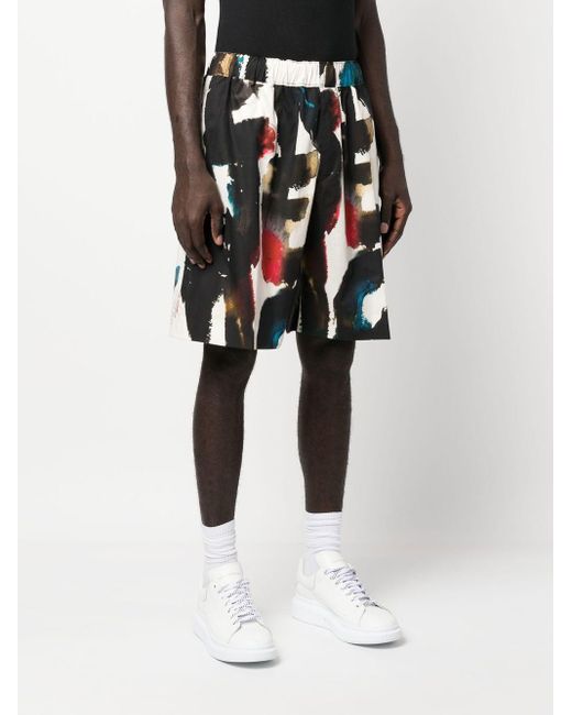 Alexander McQueen Red Multicolour Shorts for men