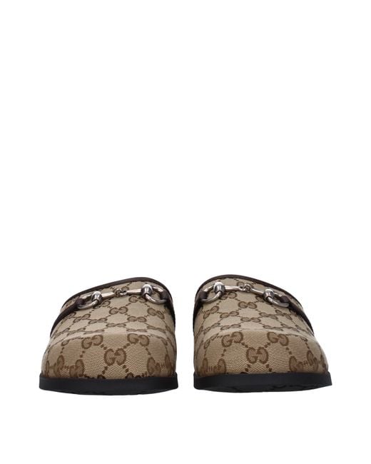 Gucci Brown Slippers And Clogs Fabric/Ebony