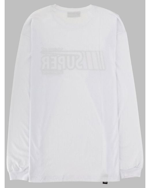 Vision Of Super White T Shirt A Manica Lunga Con Stampa Logo
