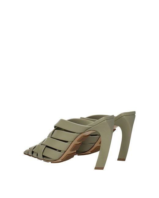 Bottega Veneta Green Sandals Leather/Travertine