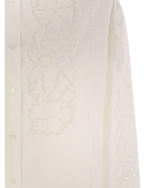 Weekend by Maxmara White Weekend Max Mara Elmi Embroidered Soft Poplin Shirt