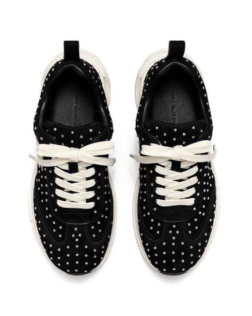 Tory Burch Black Good Luck Studded Trainer