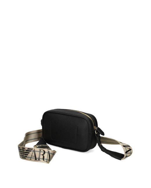 Emporio Armani Vegan Lederen Cameratas In Zwart in het Black