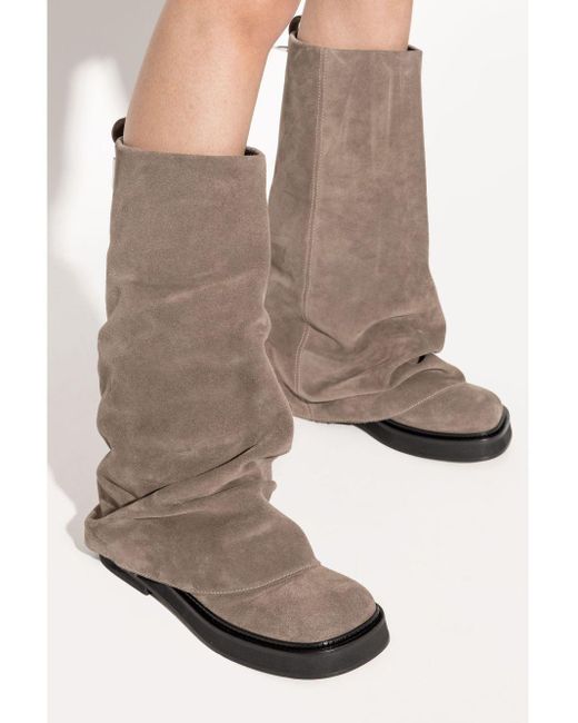 Las botas de combate de cuero de ante Attico Robin The Attico de color Brown