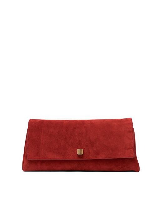 Khaite Red Mini Leather Clutch