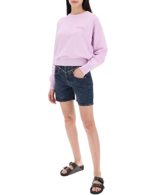 Sweat-shirt Shad avec broderie de logo Isabel Marant en coloris Pink