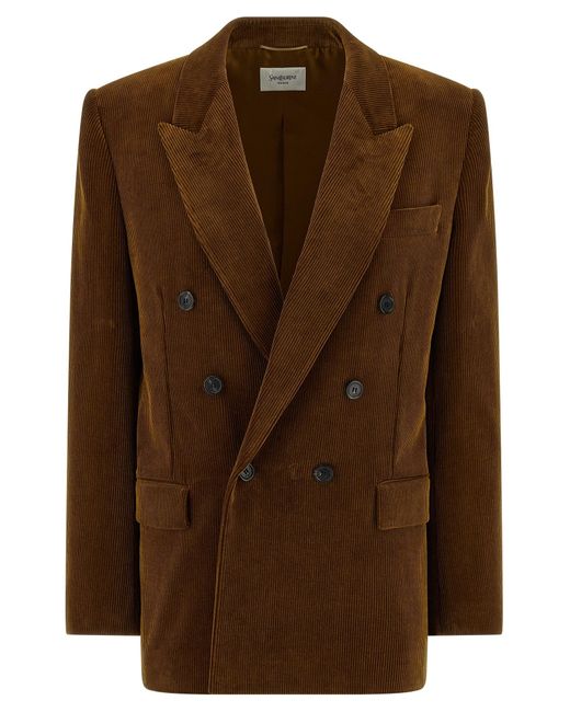 Saint Laurent Brown Cordblazer
