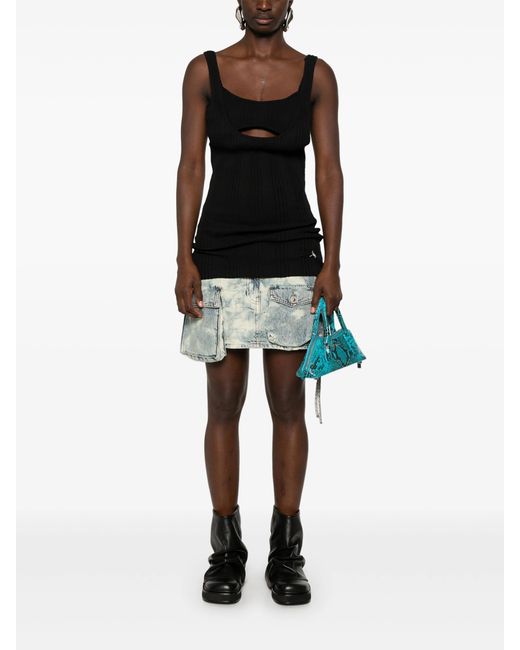 The Attico Black Layered Tank Top