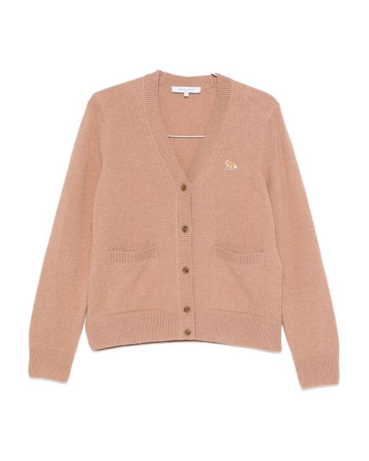 Maison Kitsuné Baby Fox Wollen Vest in het Natural