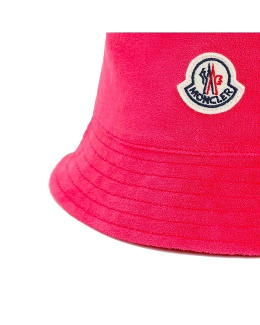 Moncler Pink Terry Bucket Hat