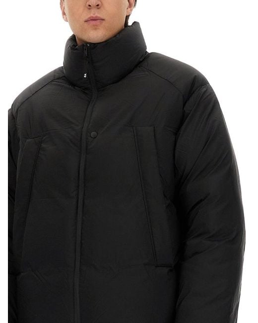 Y-3 Black Quilted Padded Jacket With Oversized Silhouette for men