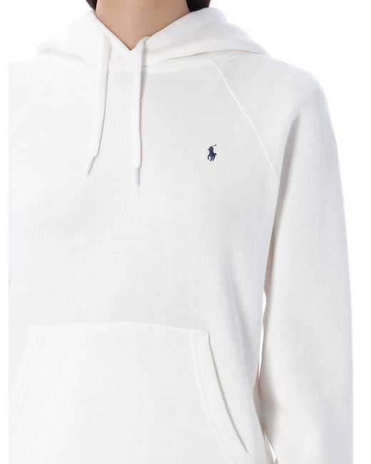 Polo Ralph Lauren White Cotton-Blend Classic Pony Hoodie