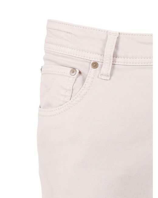 Jacob Cohen Natural 5 Pockets Slim Fit Pants Cotton Polyester Elastane Jean for men