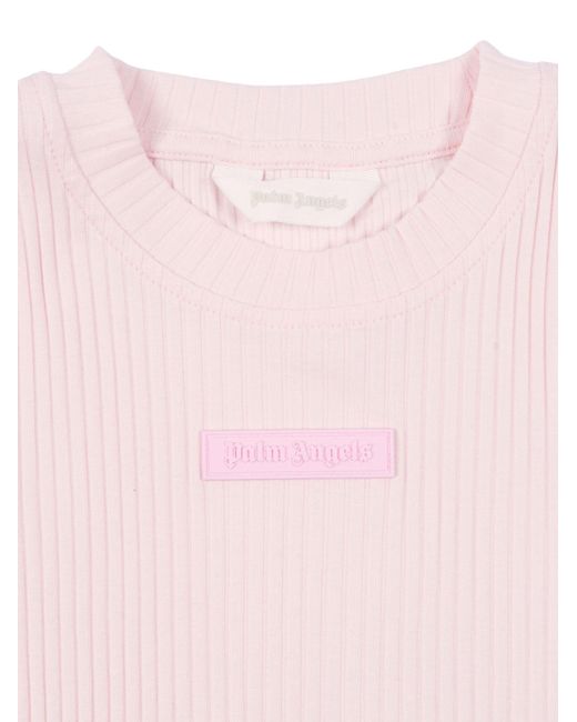 Palm Angels Pink Logo Rib Baby Tee S/S Girl for men