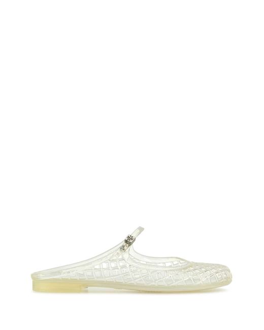 Tory Burch White Transparent Rubber Mellow Slippers