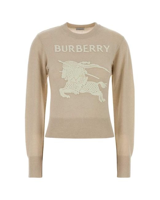 Burberry Natural Sand Wool Blend Sweater